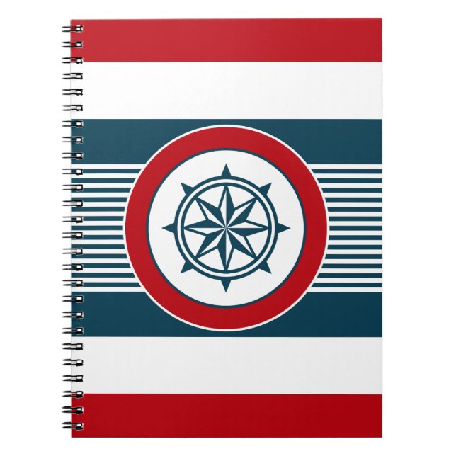 Nautisk design anteckningsbok med spiral (Framsidan)