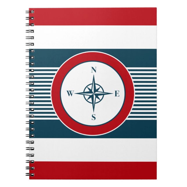 Nautisk design anteckningsbok med spiral (Framsidan)