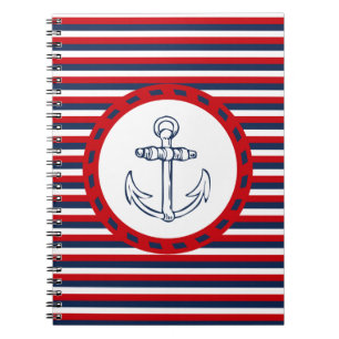 Nautisk design anteckningsbok med spiral