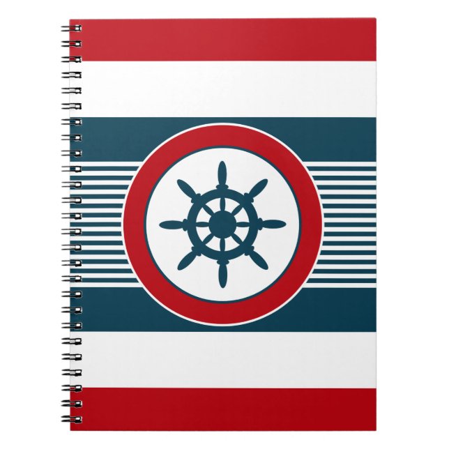 Nautisk design anteckningsbok med spiral (Framsidan)