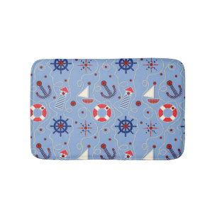 Nautisk design för Patchwork Badrumsmatta