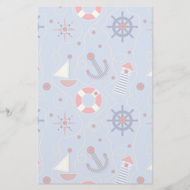 Nautisk design för Patchwork Brevpapper (Framsida)