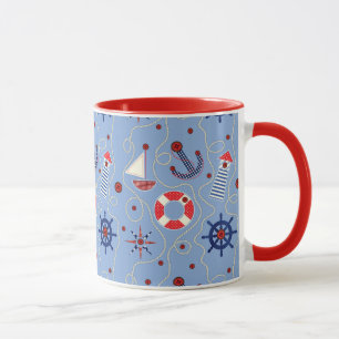 Nautisk design för Patchwork Mugg