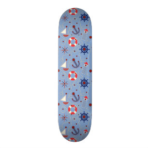Nautisk design för Patchwork Skateboard Bräda 19,5 Cm