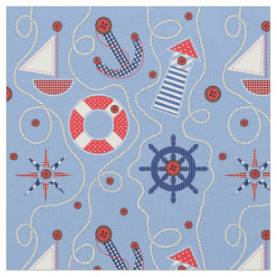 Nautisk design för Patchwork Tyg