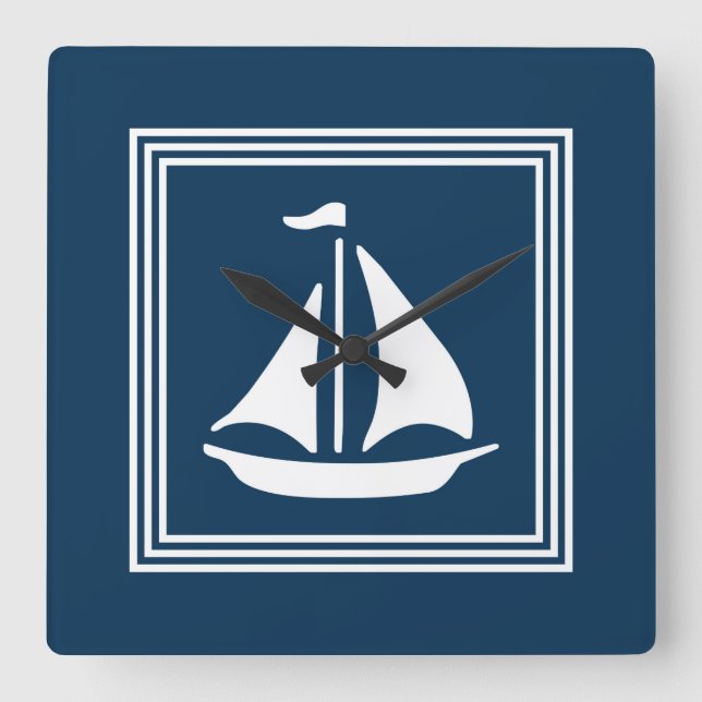 Nautisk design fyrkantig klocka (Framsida)