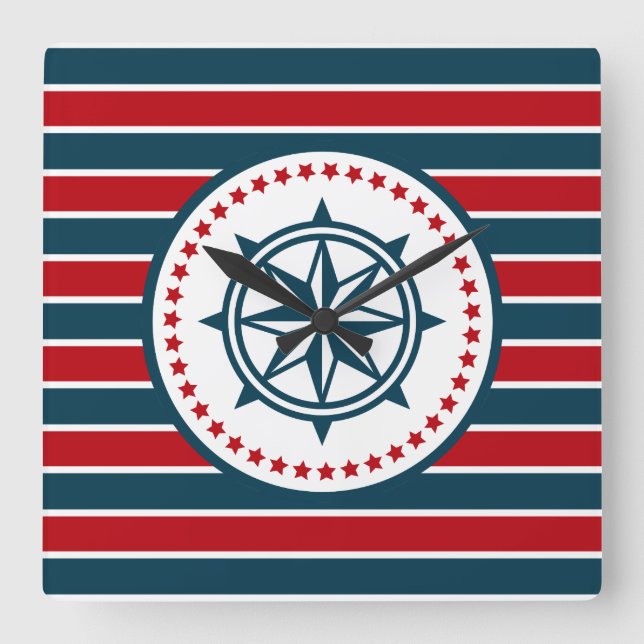 Nautisk design fyrkantig klocka (Framsida)