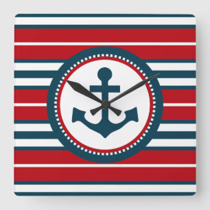 Nautisk design fyrkantig klocka