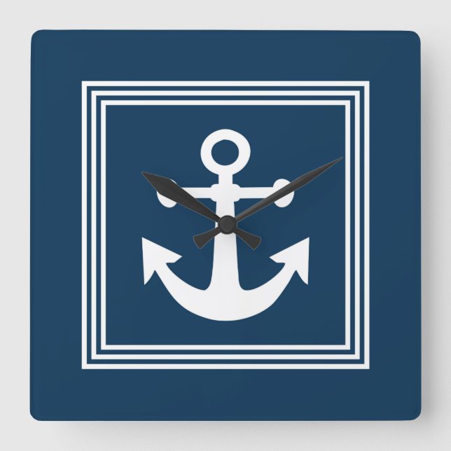 Nautisk design fyrkantig klocka (Framsida)