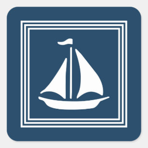 Nautisk design fyrkantigt klistermärke