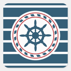Nautisk design fyrkantigt klistermärke