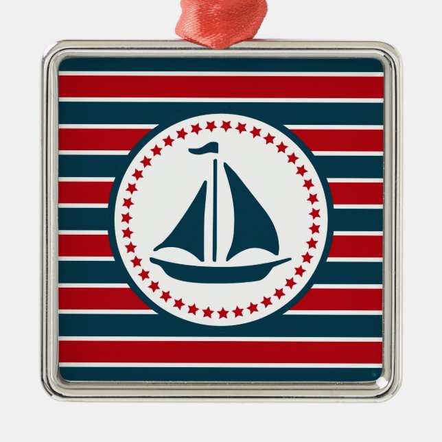 Nautisk design julgransprydnad metall (Framsidan)