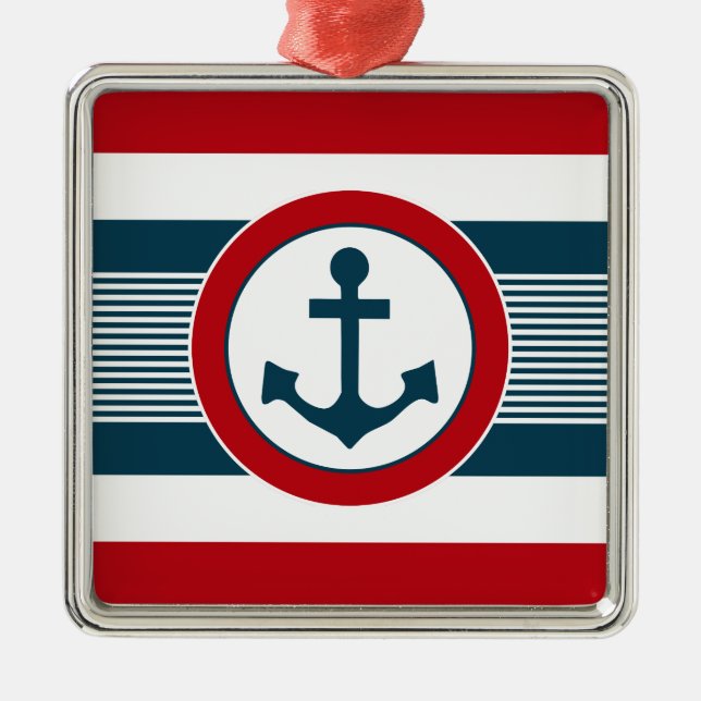 Nautisk design julgransprydnad metall (Framsidan)