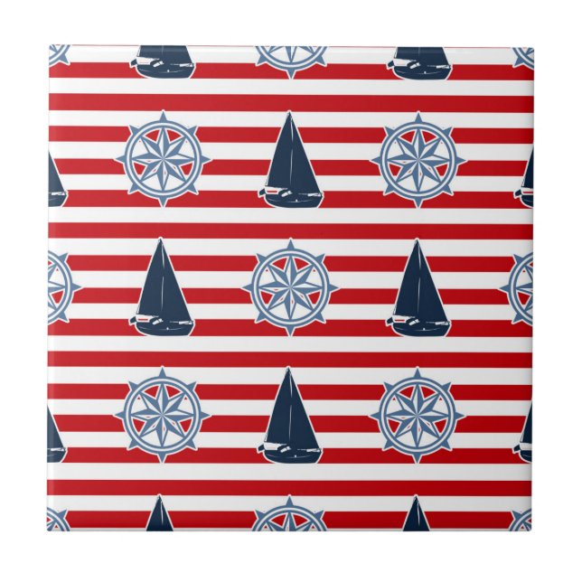 Nautisk design kakelplatta (Framsidan)