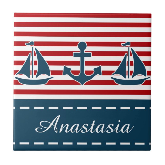 Nautisk design kakelplatta (Framsidan)