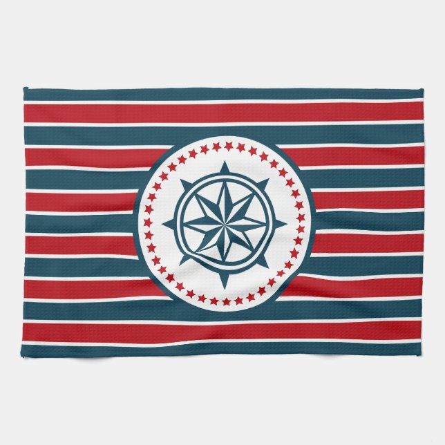 Nautisk design kökshandduk (Horisontell)