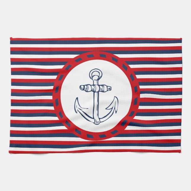 Nautisk design kökshandduk (Horisontell)