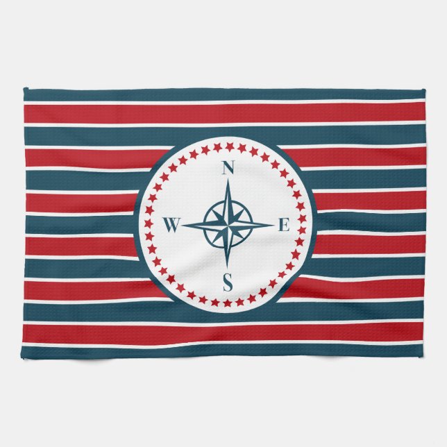 Nautisk design kökshandduk (Horisontell)