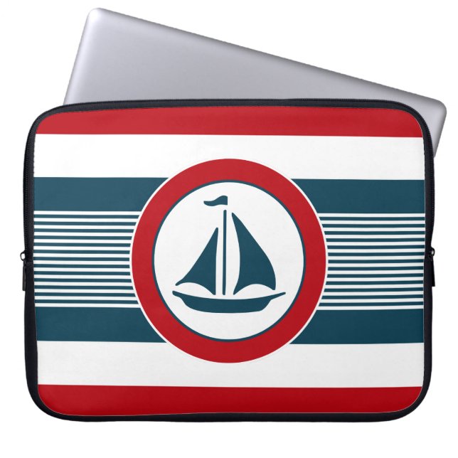 Nautisk design laptop sleeve (Framsidan)
