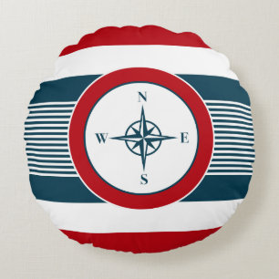 Nautisk design rund kudde