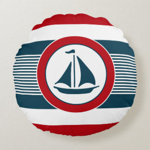 Nautisk design rund kudde