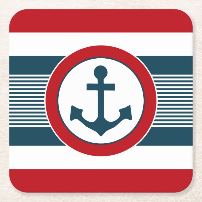 Nautisk design underlägg papper kvadrat (Framsidan)