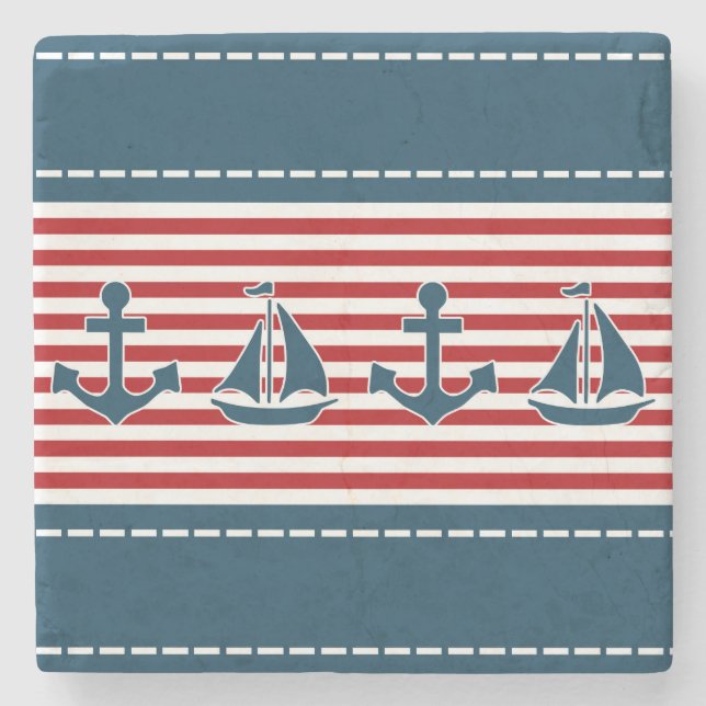 Nautisk design underlägg sten (Framsidan)