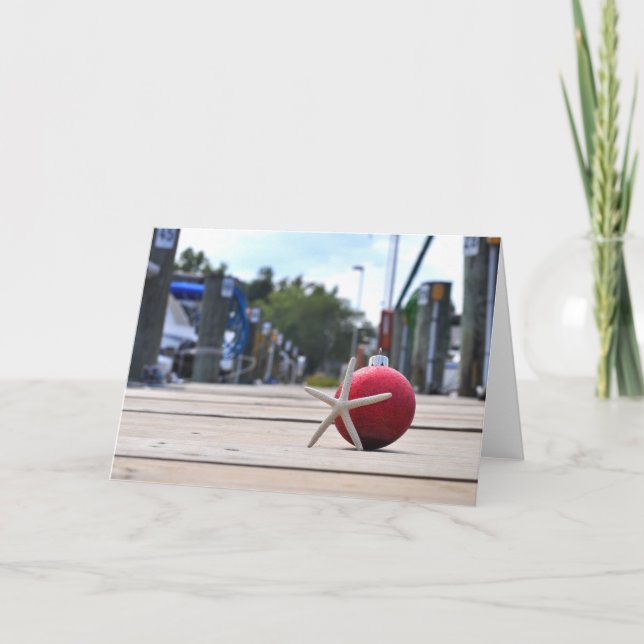 Nautisk dockning med prydnadsföremål helgkort (Framsida)