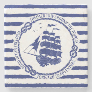 Nautisk Emblem med seglingfrakten Stenunderlägg