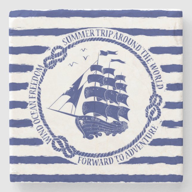 Nautisk Emblem med seglingfrakten Stenunderlägg (Framsidan)