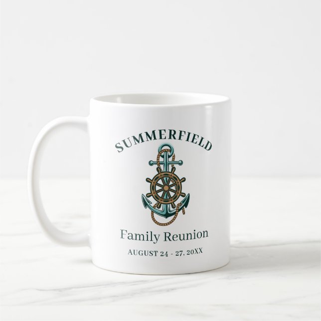 Nautisk familjeåterträff med båtutflykt kaffemugg (Vänster)