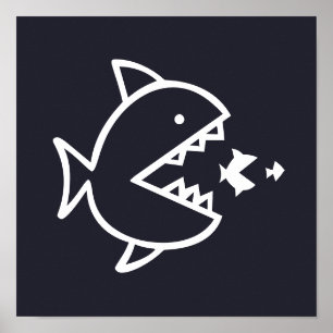 nautisk FISH med tänder   Poster