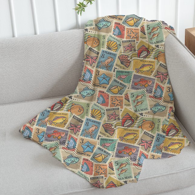 Nautisk fiskare fleecefilt (Skapare uppladdad)