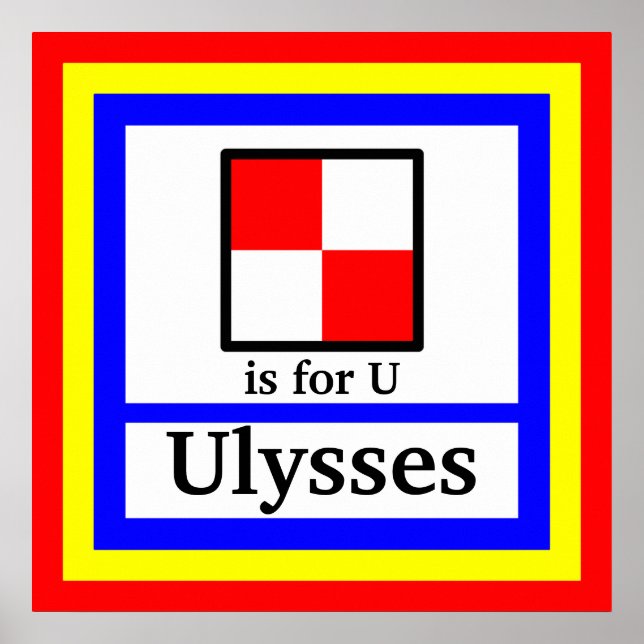 Nautisk Flagga är till för U och Ditt barns Namn Poster (Framsidan)