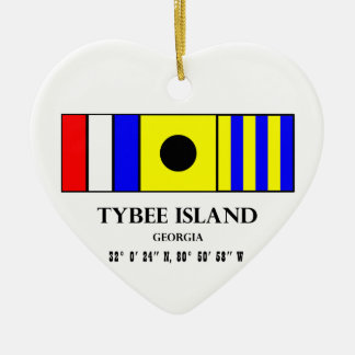 Nautisk flagga för Tybee ö Julgransprydnad Keramik
