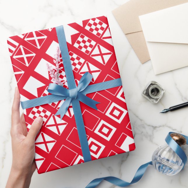 Nautisk flaggor anpassningsbar färg som omsluter p presentpapper (Gifting)