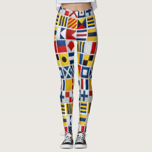 Nautisk flaggor leggings