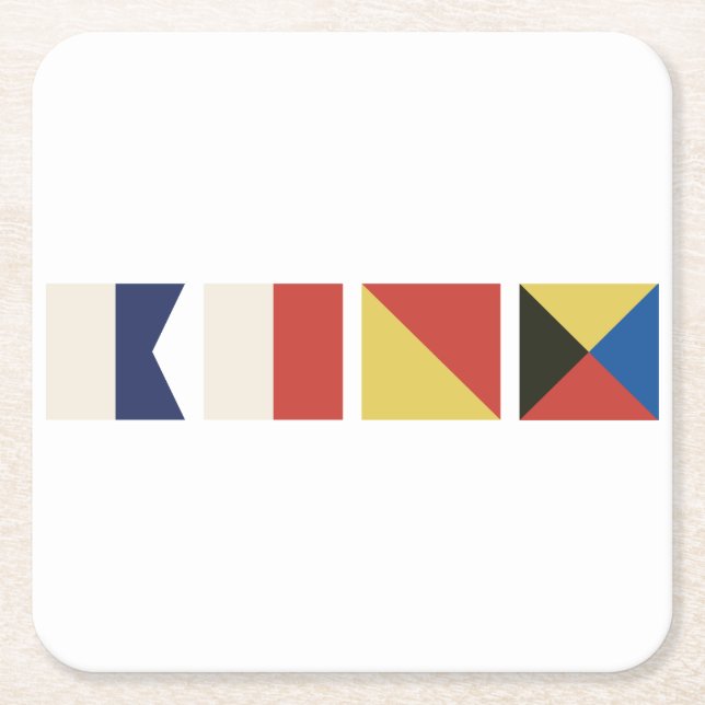 Nautisk Flaggor Underlägg Papper Kvadrat (Framsidan)