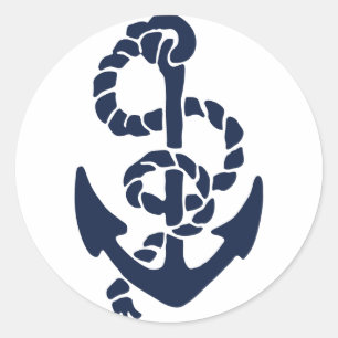 Nautisk flotta Anchor Mönster Runt Klistermärke