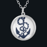 Nautisk flotta Anchor Mönster Silverpläterat Halsband<br><div class="desc">Nautisk flotta Anchor Mönster</div>