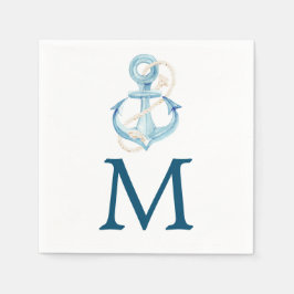Nautisk flotta Monogram Cocktail Napkin Pappersservett