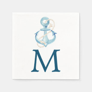 Nautisk flotta Monogram Cocktail Napkin Pappersservett