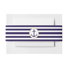 Nautisk flotta och Vita Rand Anchor Bröllop Band För Inbjudningskort