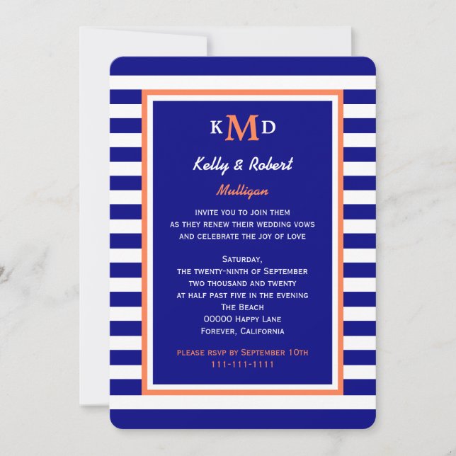 Nautisk förnyelse av löften inbjudan (Framsida)