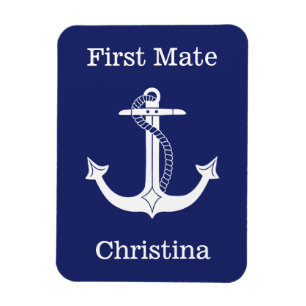 Nautisk första matt vit ankrar personlig magnet