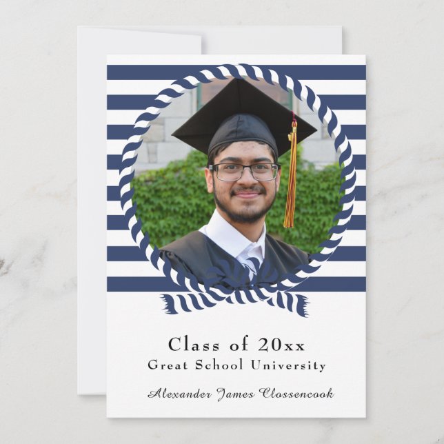 Nautisk fotoflotta Blå rand Studenten Meddelande (Framsida)