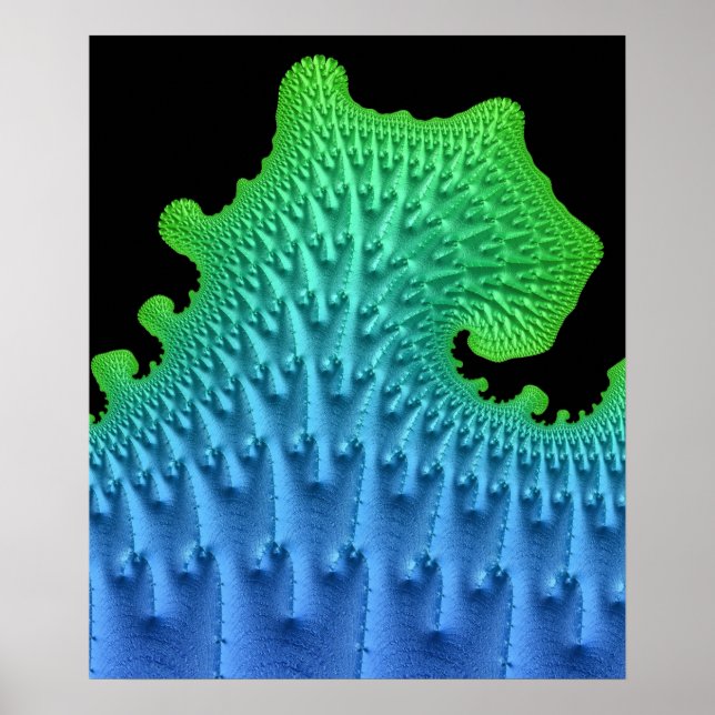 Nautisk fractal Wave Artsy Beach House Wall Poster (Framsidan)