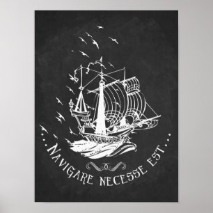 Nautisk frakt för latinsk för citationsteckenkonst poster