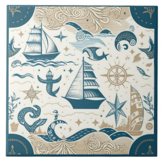 Nautisk Frakt och Ocean Themic Keramic art No15 Kakelplatta