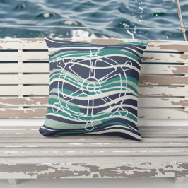Nautisk Frakt Wheel utomhus Pillow - Kustflottan Kudde